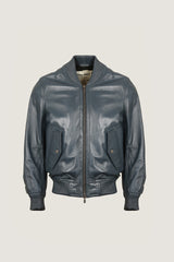 Oversized Bomber Leather Jacket | Men