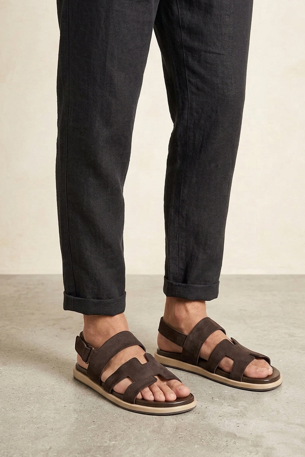 Suede H Style Sandal | Men