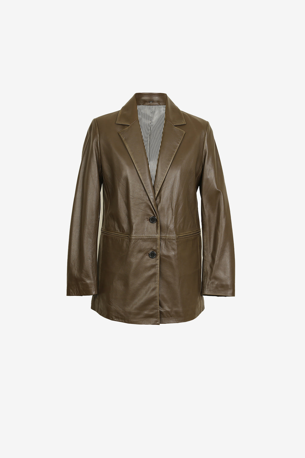 Marcelline Cocoa Leather Blazer