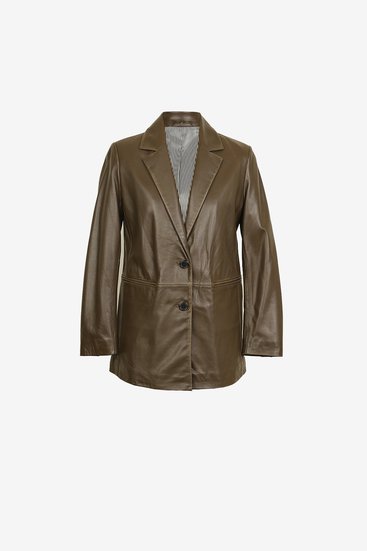 Marcelline Cocoa Leather Blazer