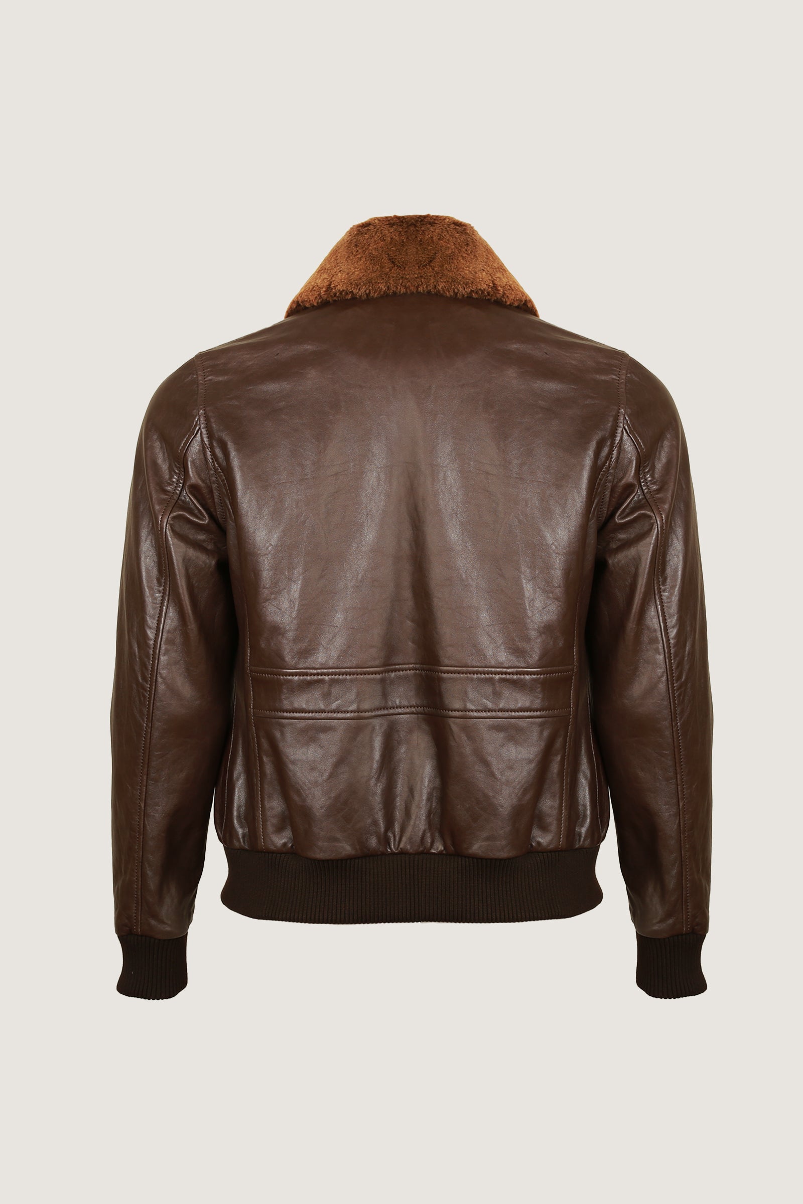Bomber Leather Jacket With Fur Collar | Men