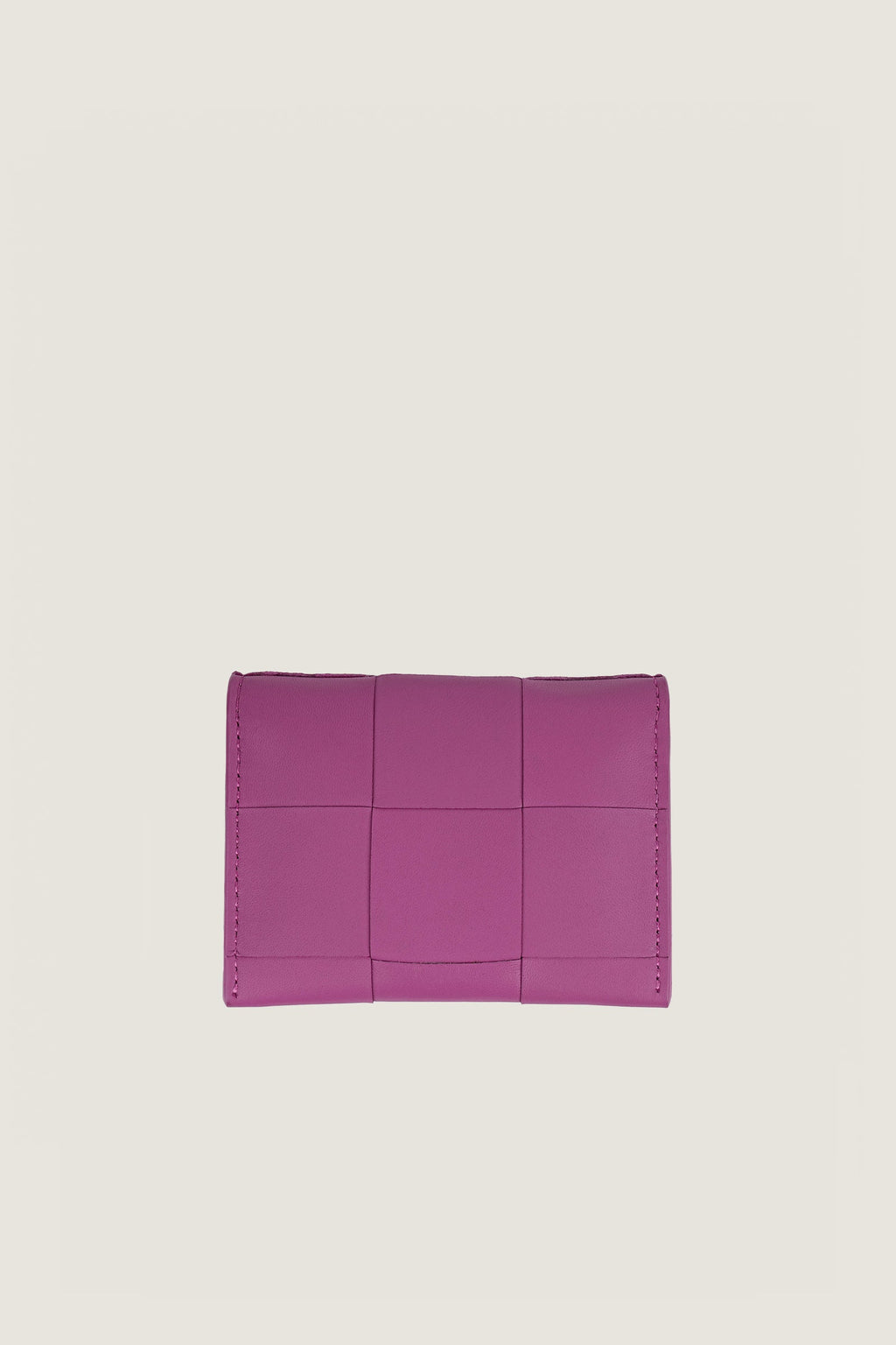 Women Slim Leather Woven Wallet