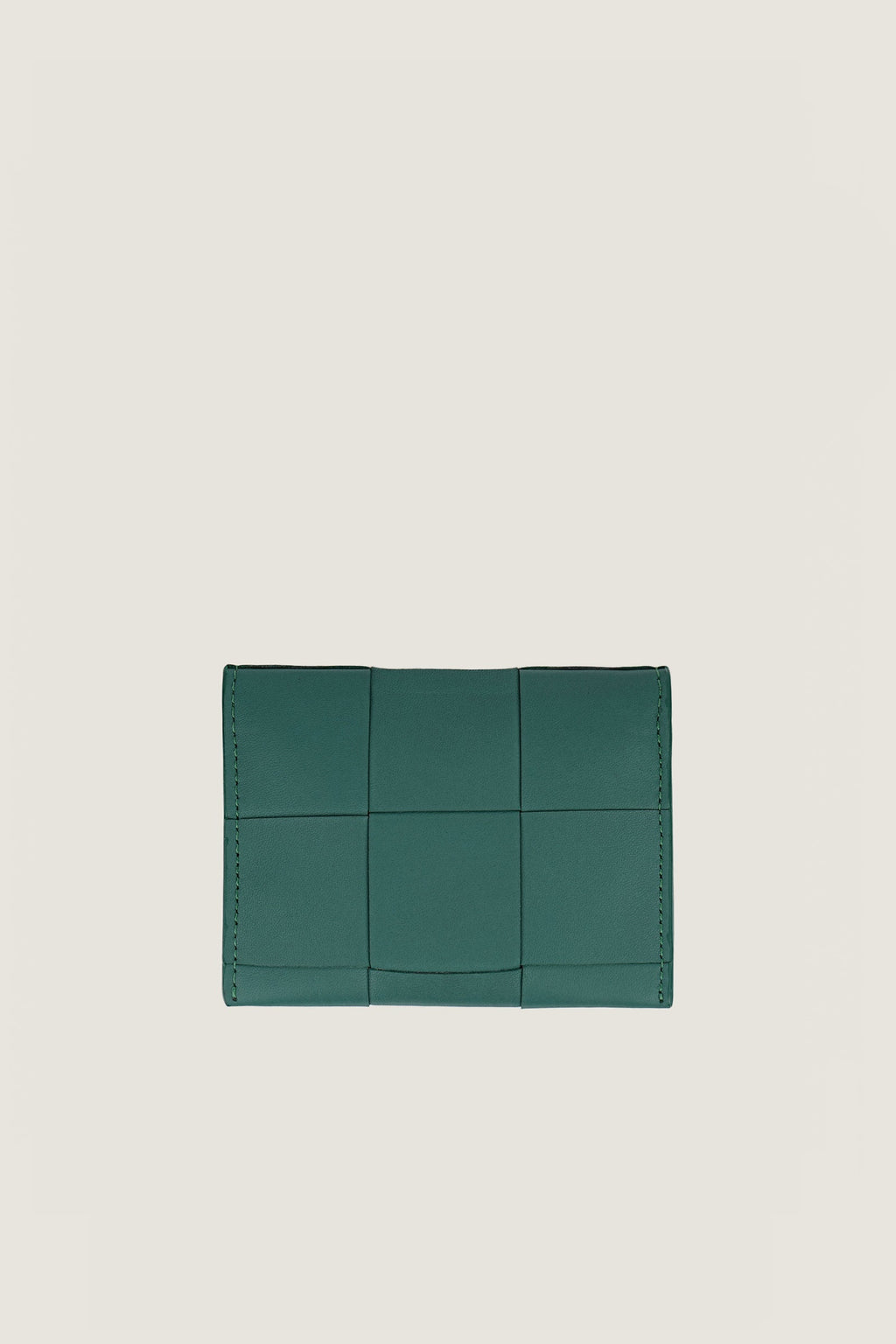 Women Slim Leather Woven Wallet