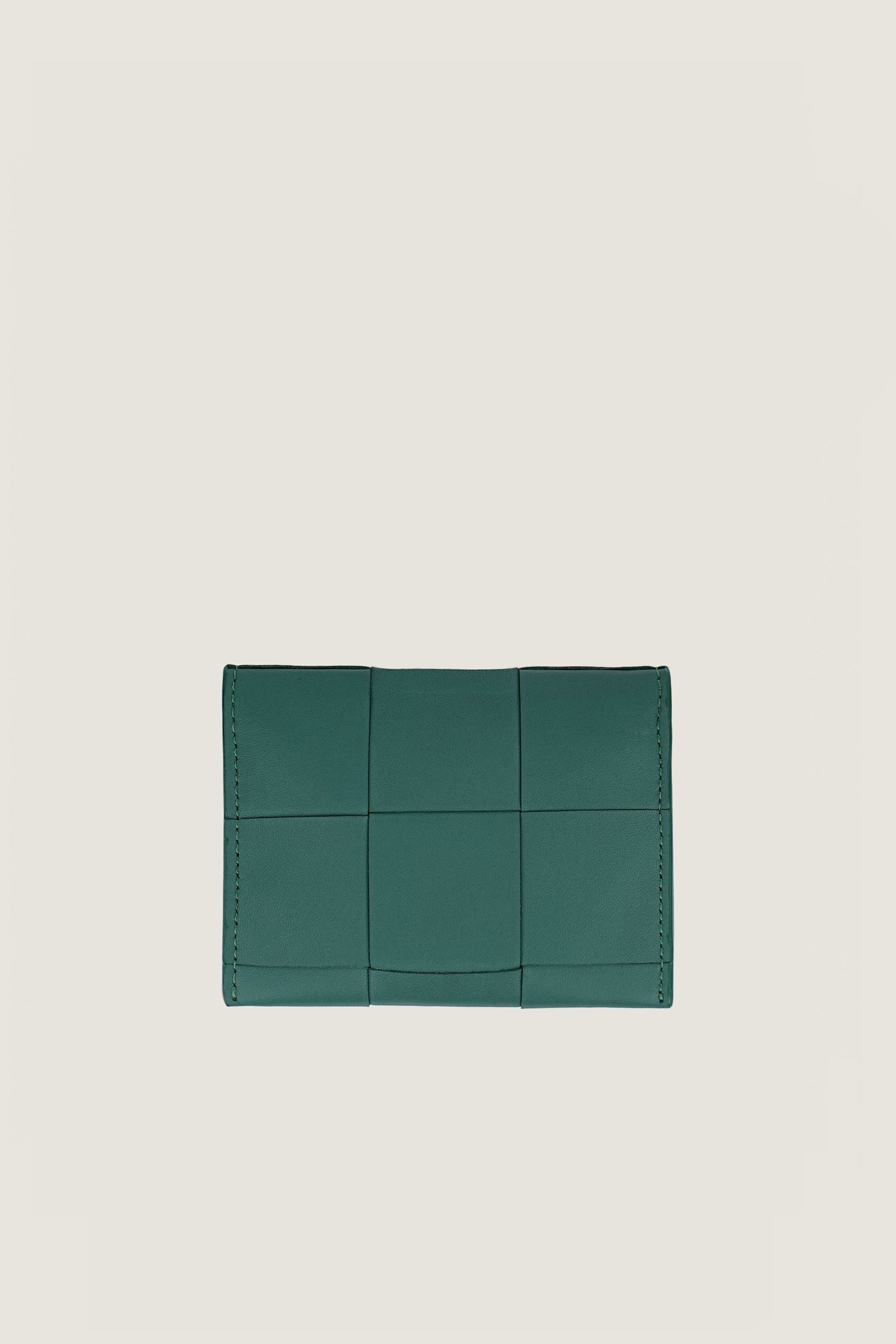 Women Slim Leather Woven Wallet