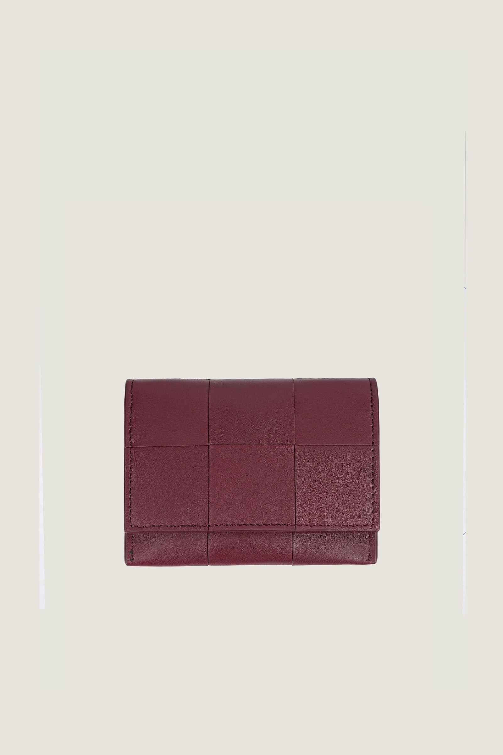 Women Slim Leather Woven Wallet