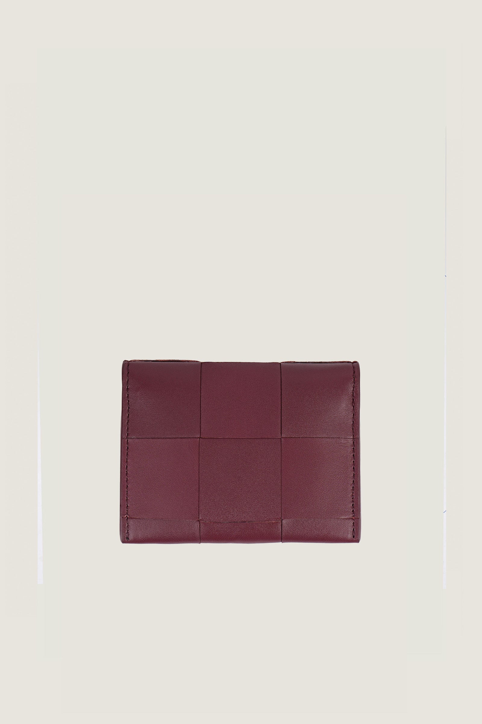 Women Slim Leather Woven Wallet