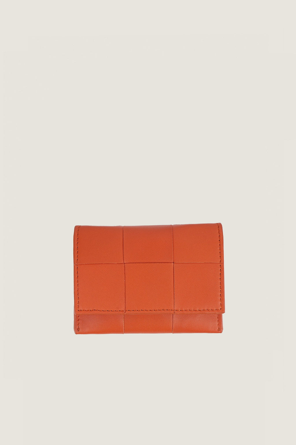Women Slim Leather Woven Wallet