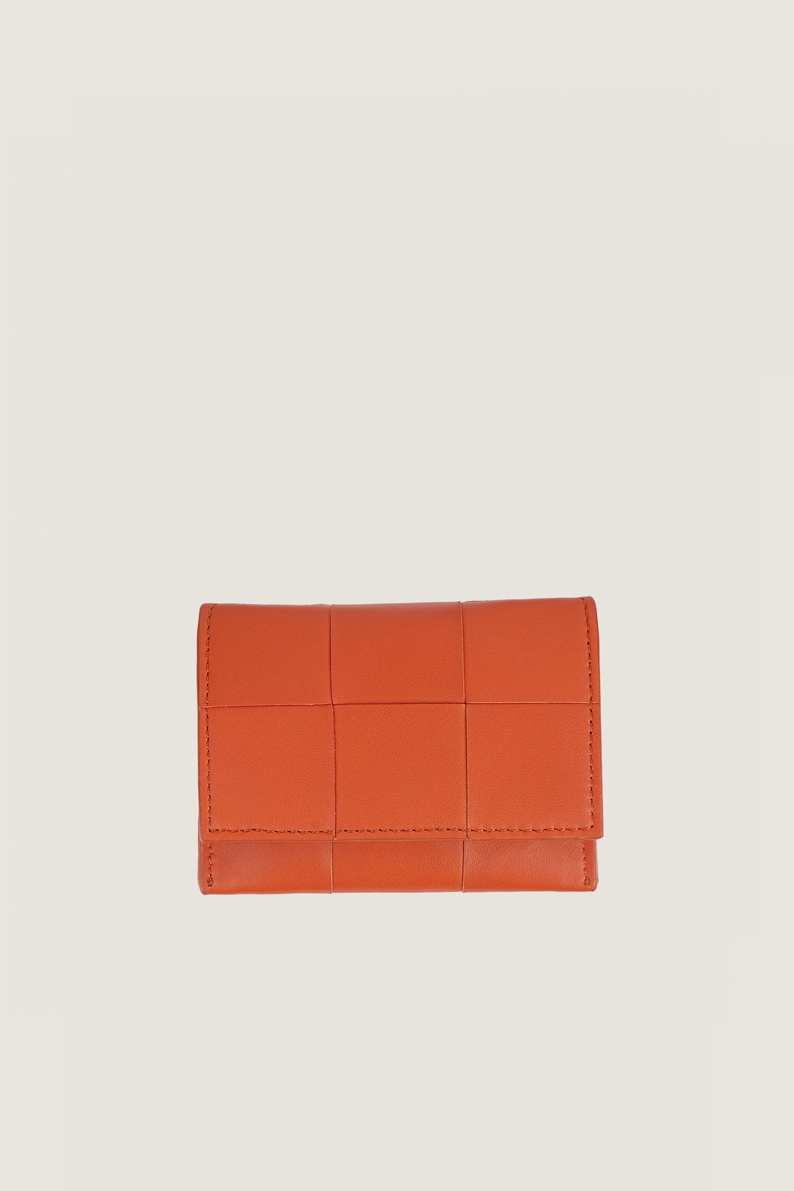 Women Slim Leather Woven Wallet