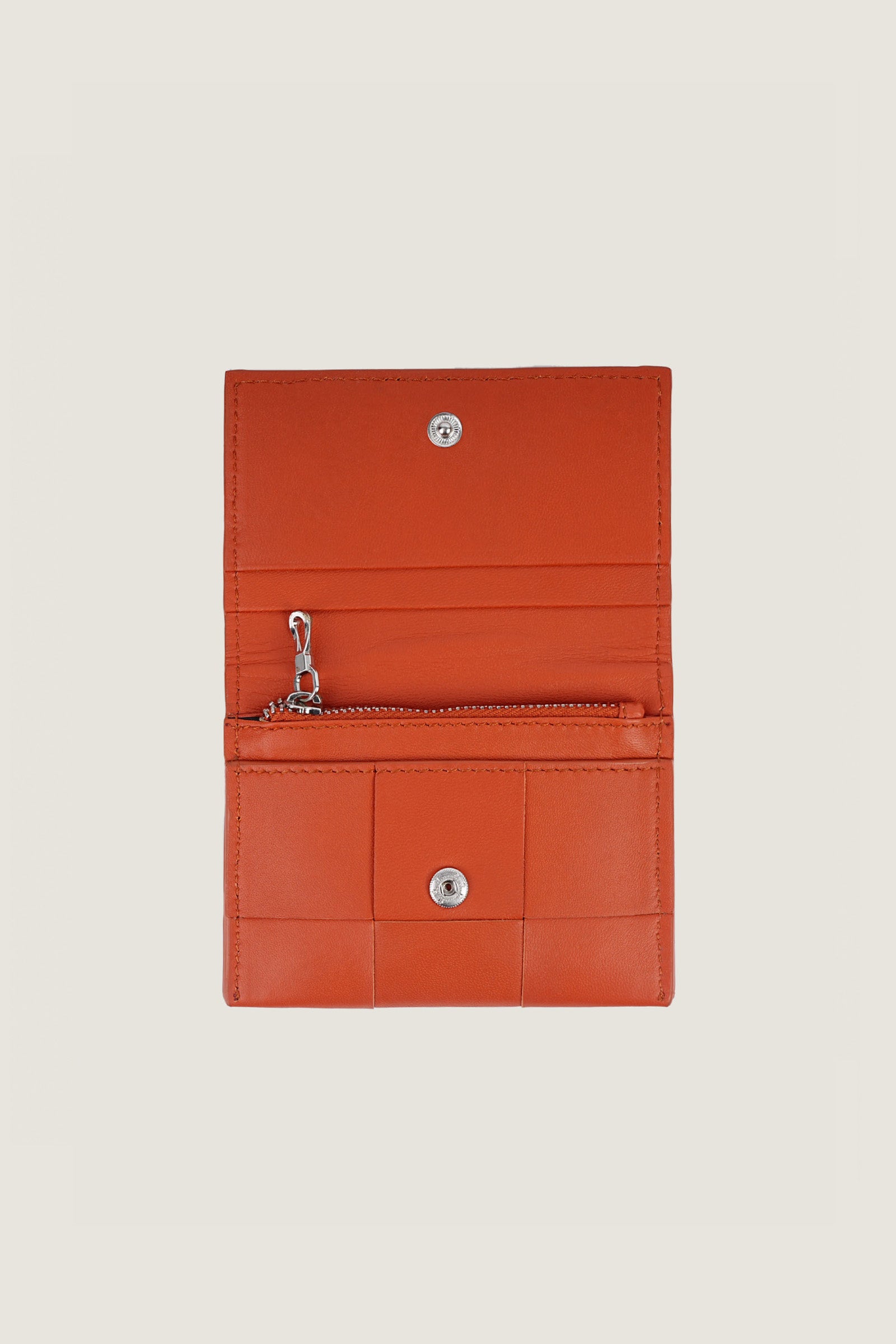 Women Slim Leather Woven Wallet