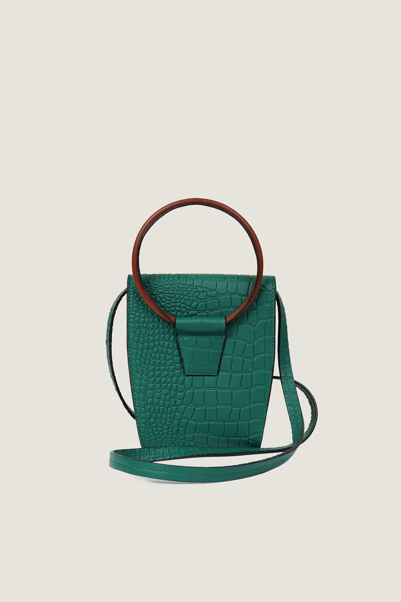 Mini Croc Bag with a Resin Handle