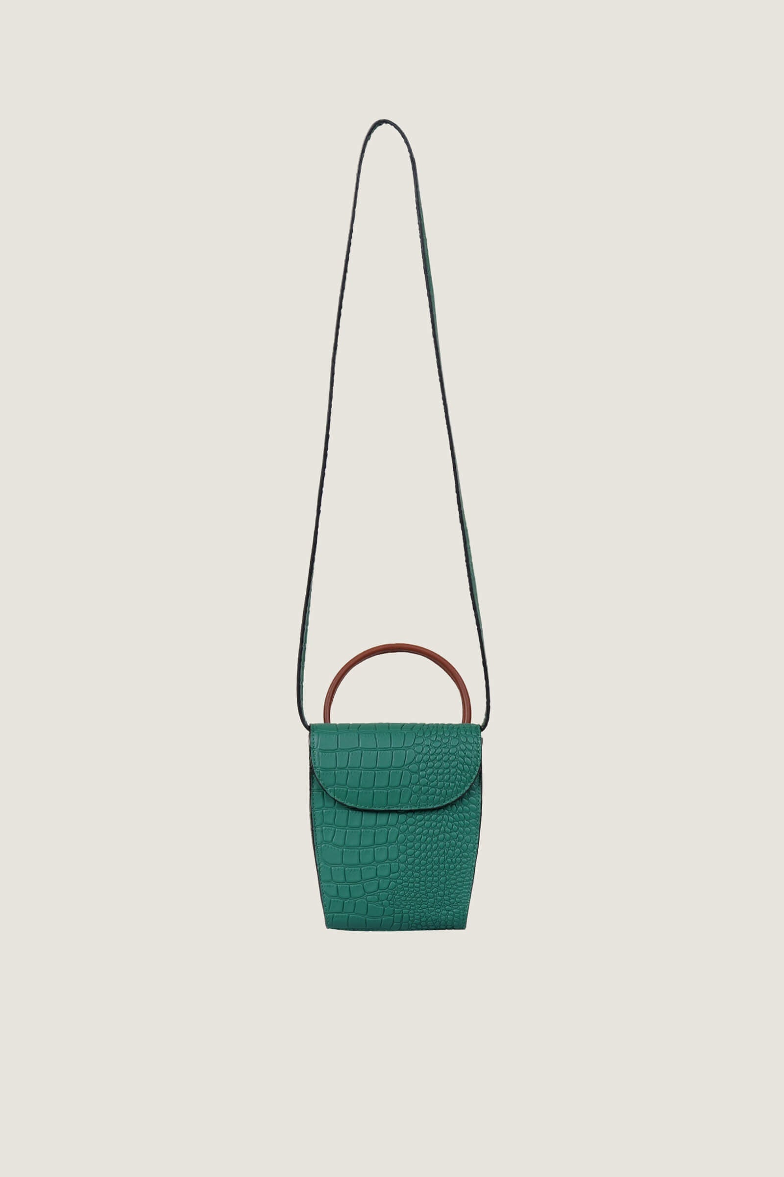 Mini Croc Bag with a Resin Handle