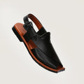 Ghazab Khan Luxury Leather Peshawari - Novado - Black