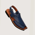 Ghazab Khan Luxury Leather Peshawari - Novado - Blue