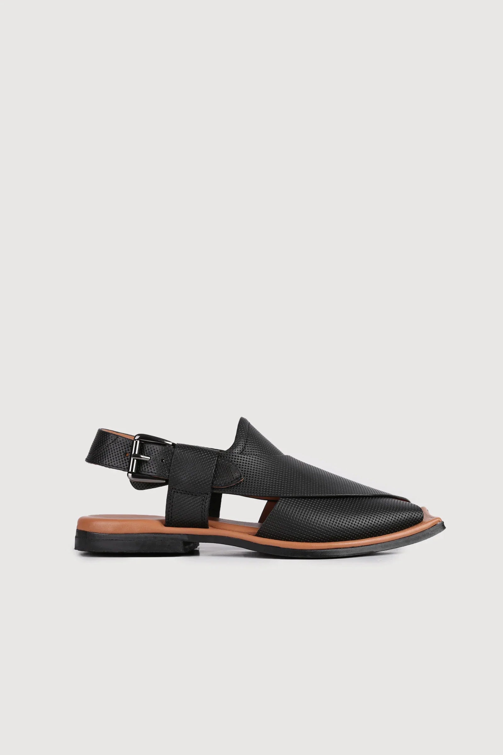 Ghazab Khan Croc Print Luxury Leather Peshawari - Novado - Black