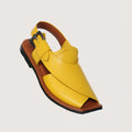 Ghazab Khan Luxury Leather Peshawari - Novado - Yellow