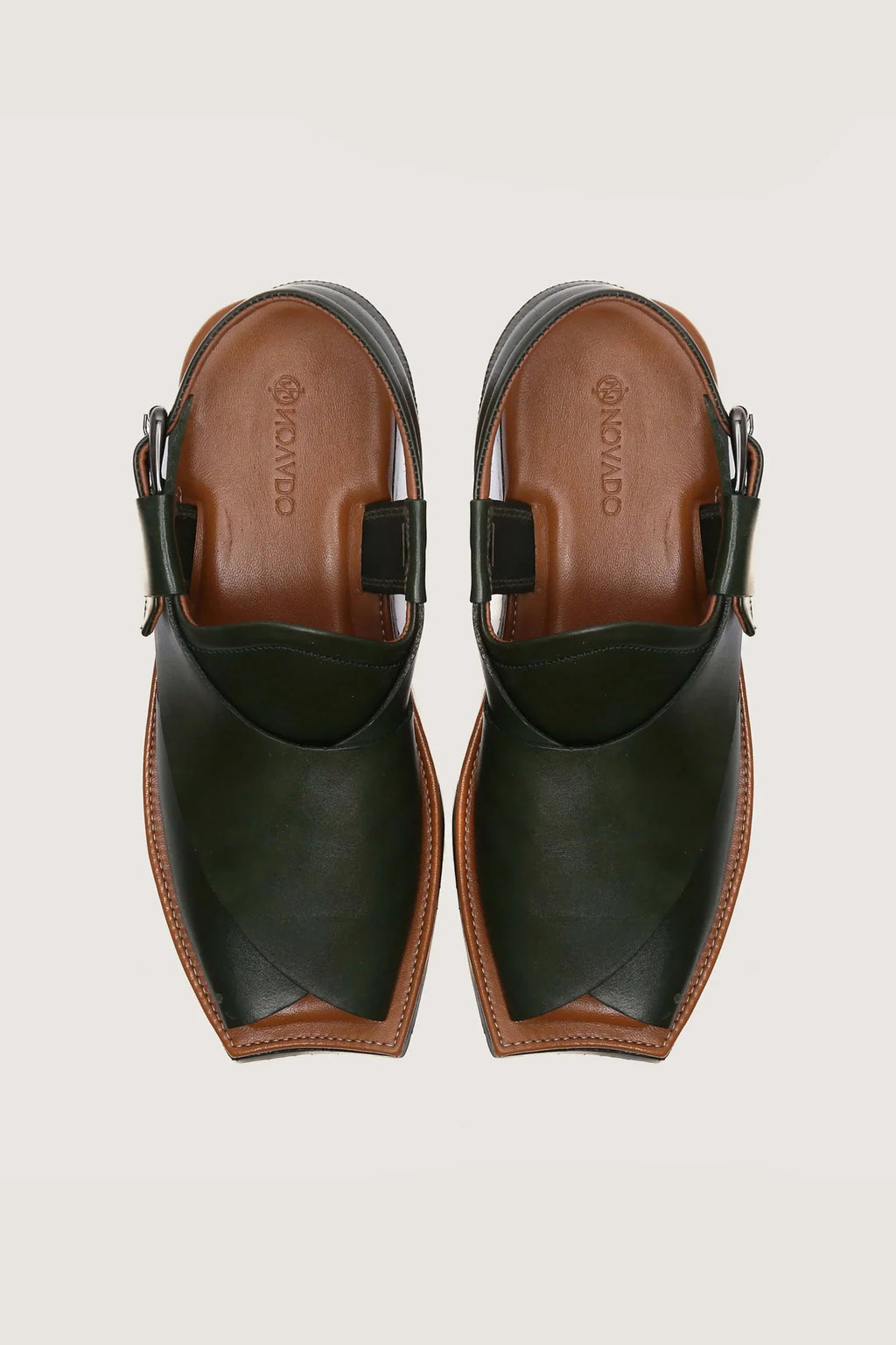 Ghazab Khan Luxury Leather Peshawari - Novado - Tan