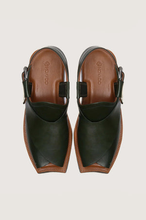 Ghazab Khan Luxury Leather Peshawari - Novado - Tan