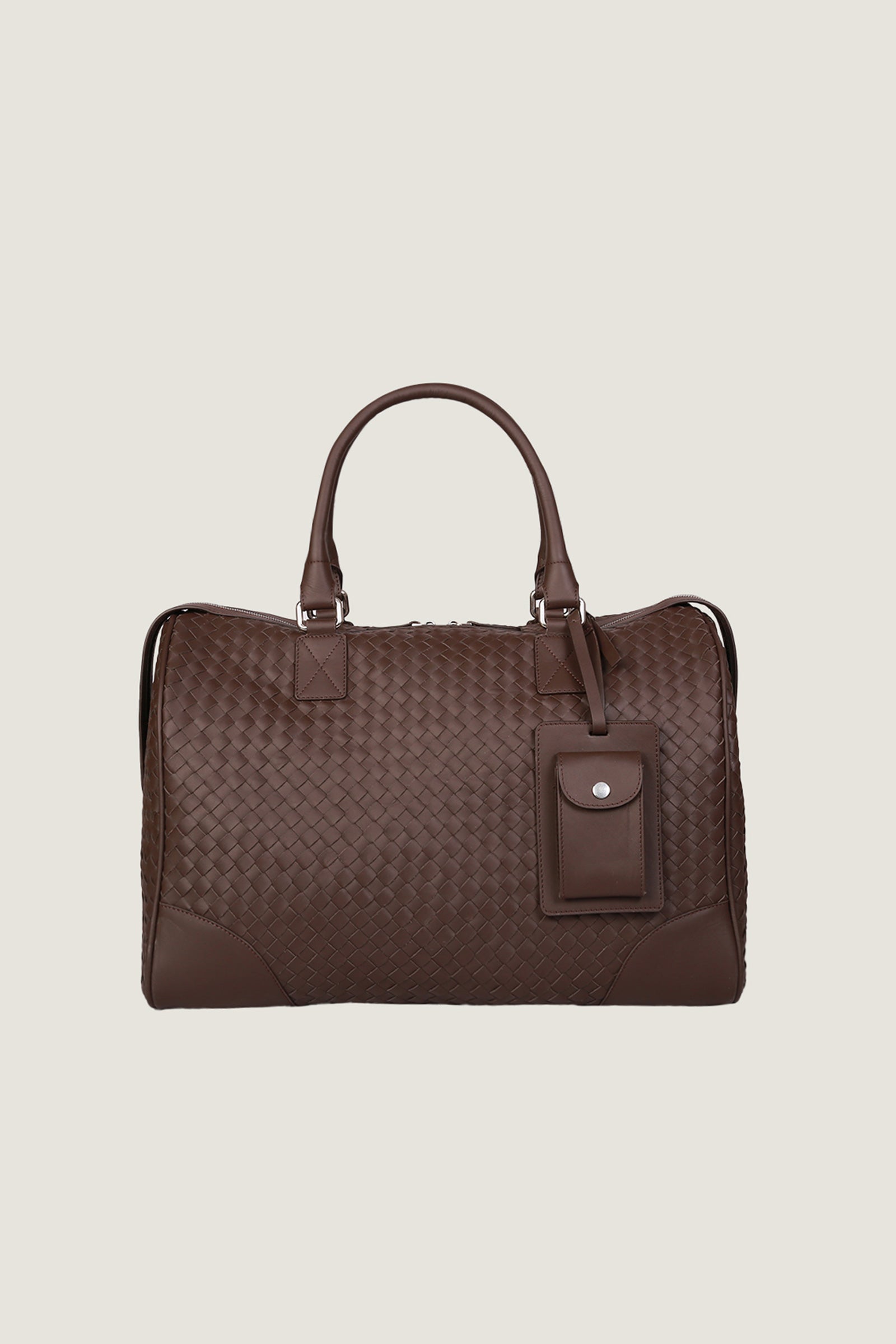 Woven Leather Duffle Bag