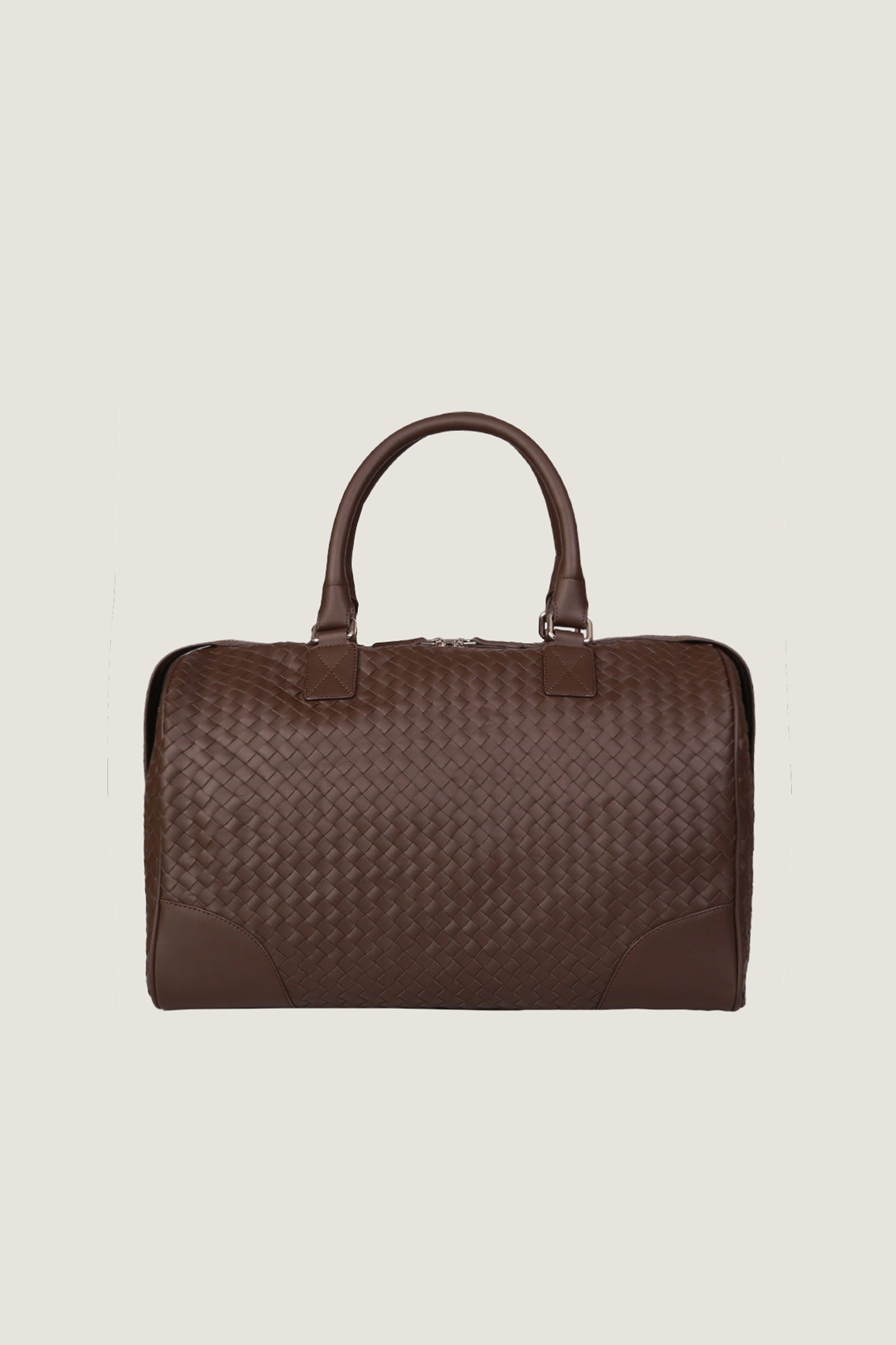 Woven Leather Duffle Bag