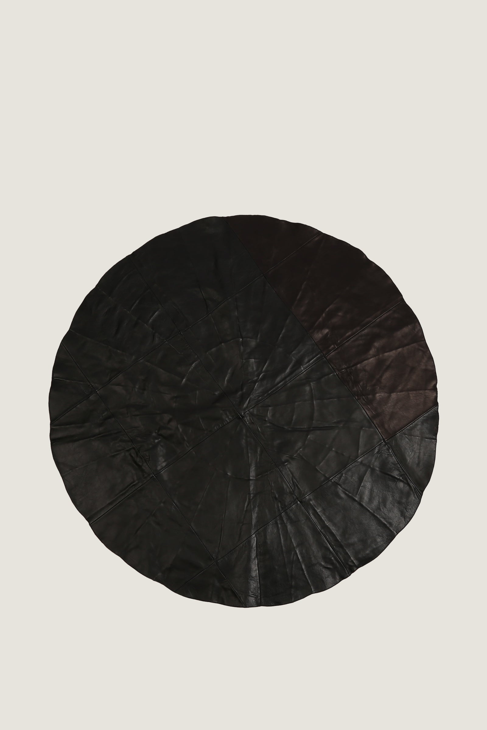 Round Sheep Bliss Leather Fur Rug