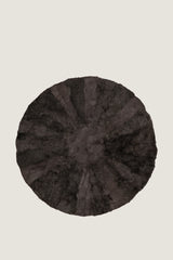 Round Sheep Bliss Leather Fur Rug