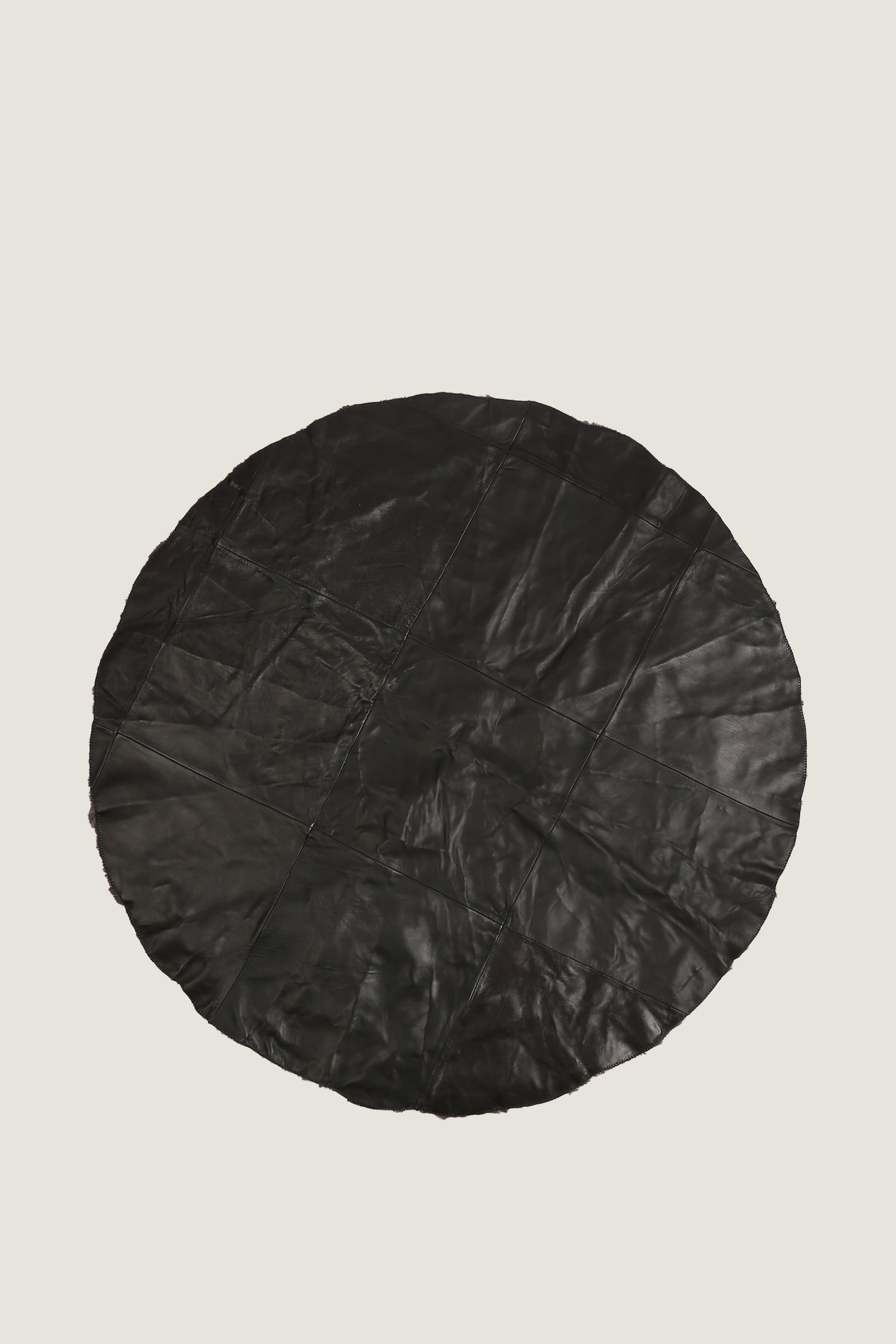 Round Sheep Bliss Leather Fur Rug