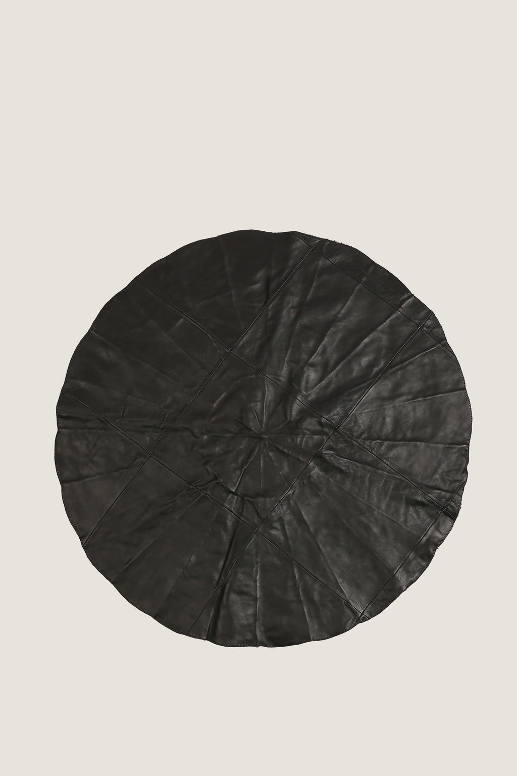 Round Sheep Bliss Leather Fur Rug