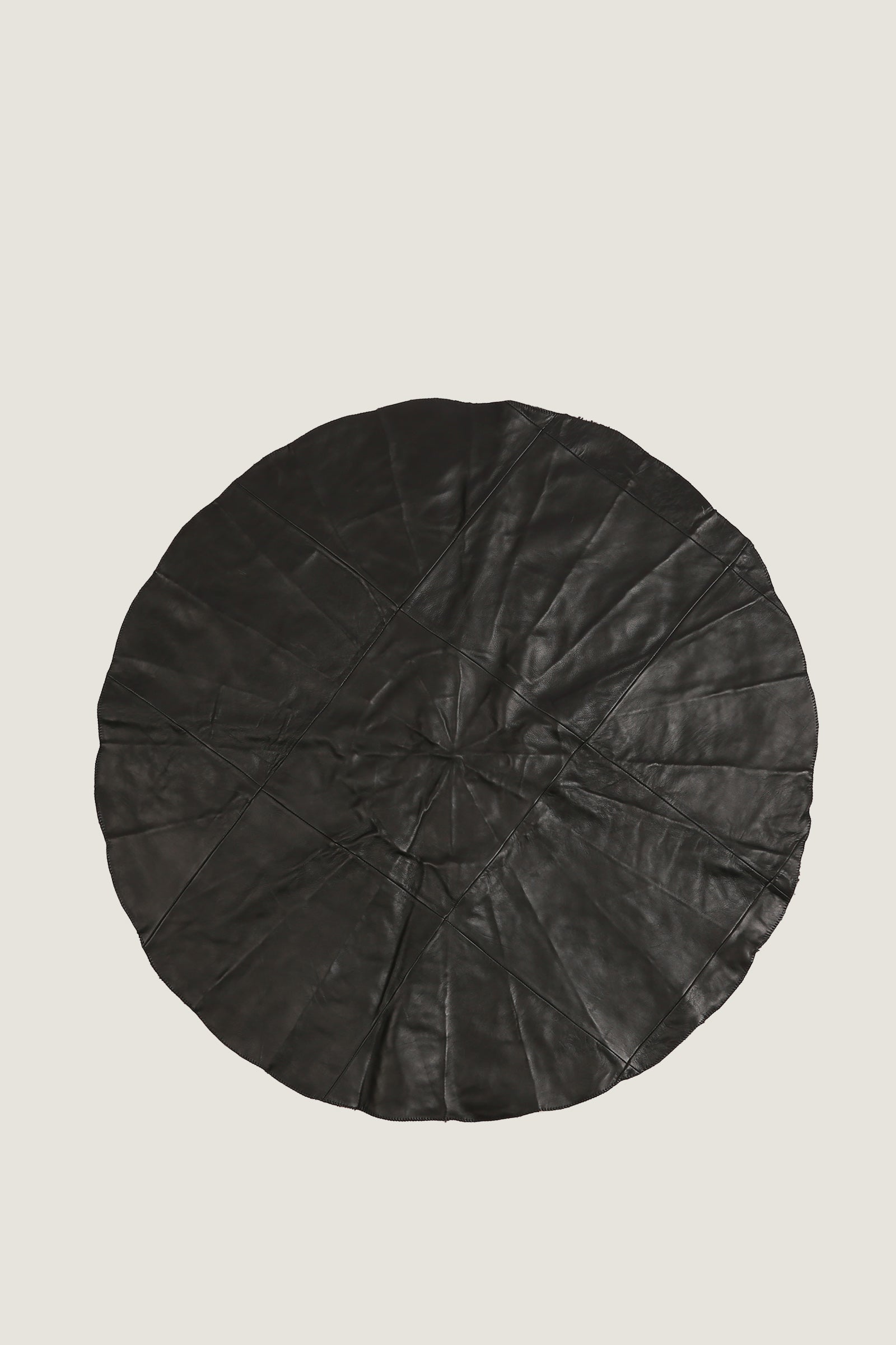 Round Sheep Bliss Leather Fur Rug