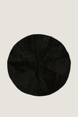 Round Sheep Bliss Leather Fur Rug