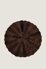 Round Sheep Bliss Leather Fur Rug