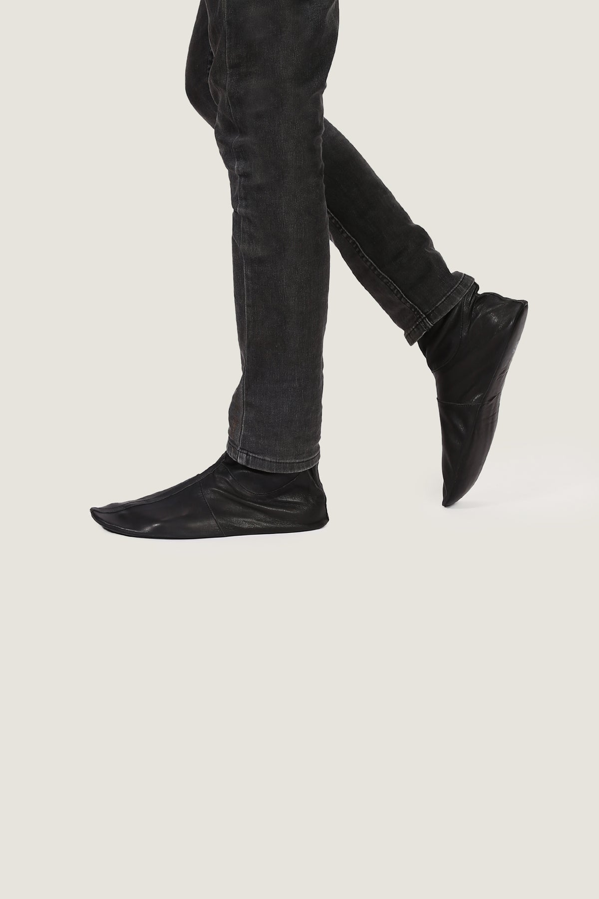 Stretch Leather Long Socks