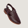 Indulge in unparalleled luxury with our Hand-Woven King Khan Chocolate Brown Sheep Leather Peshawari Chappals.