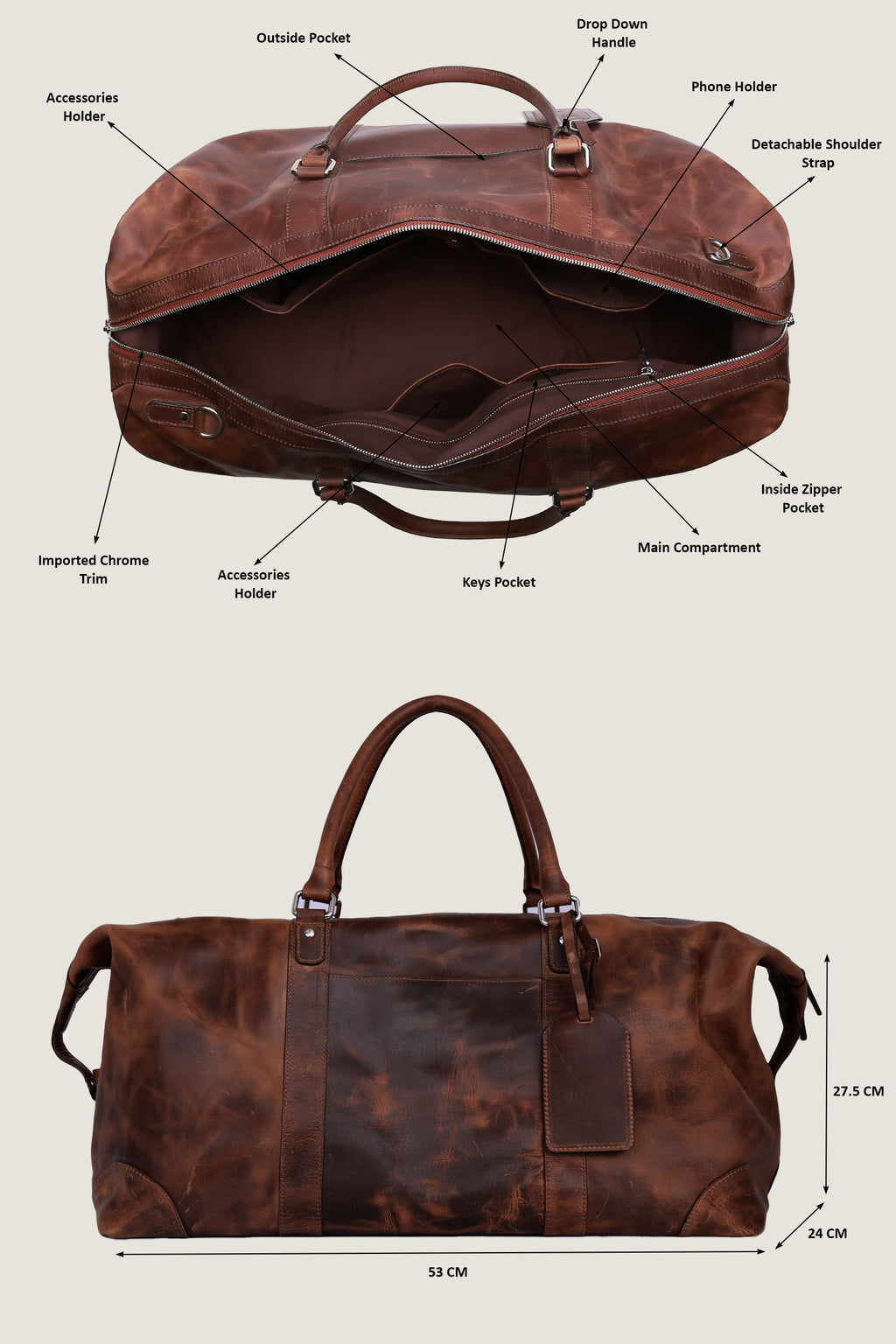 Leather Vintage Duffle Bag