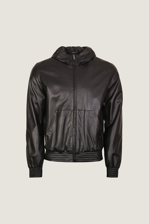 Pilot Leather Jacket With Hoodie