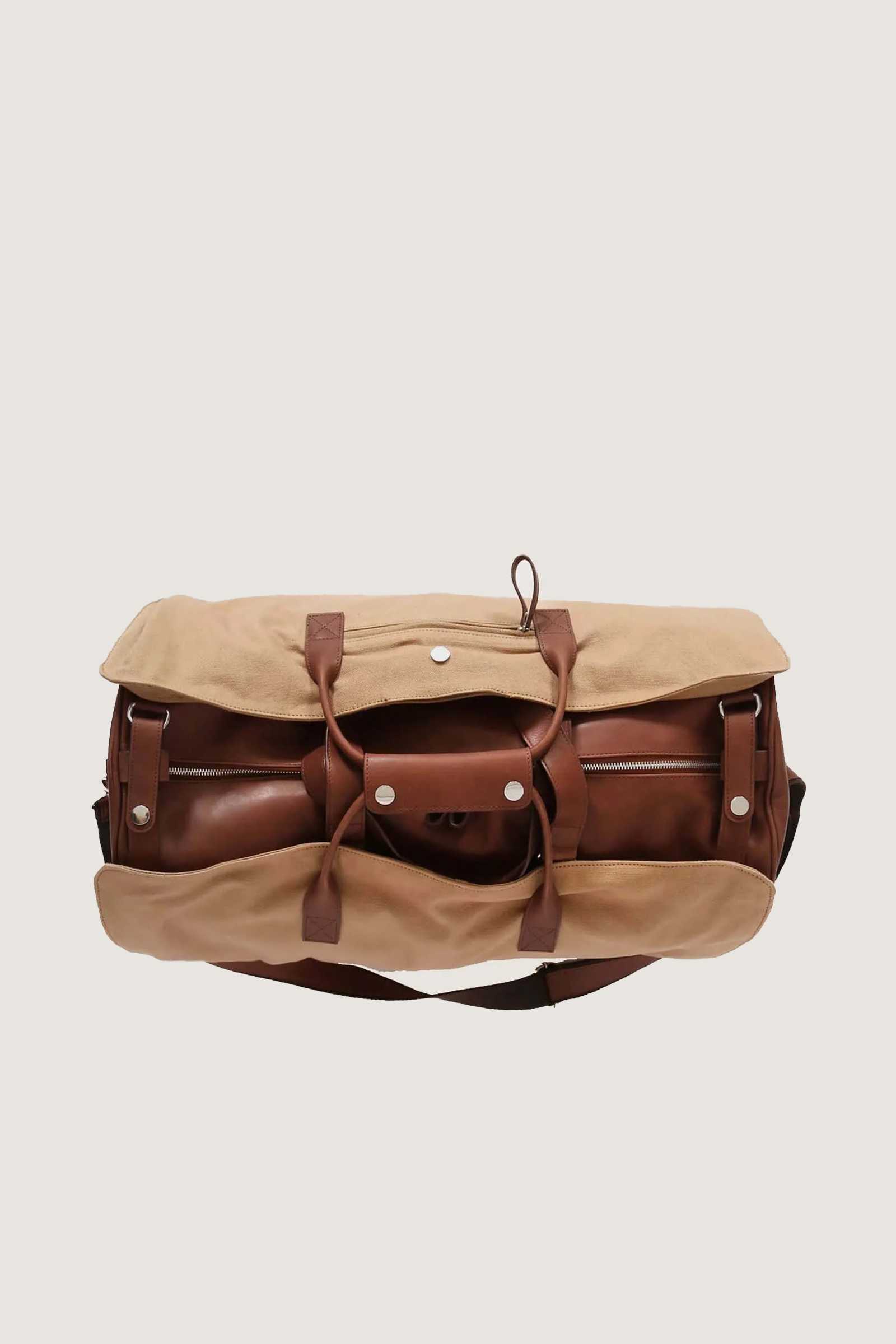 Leather Duffle Bag with suit Bag