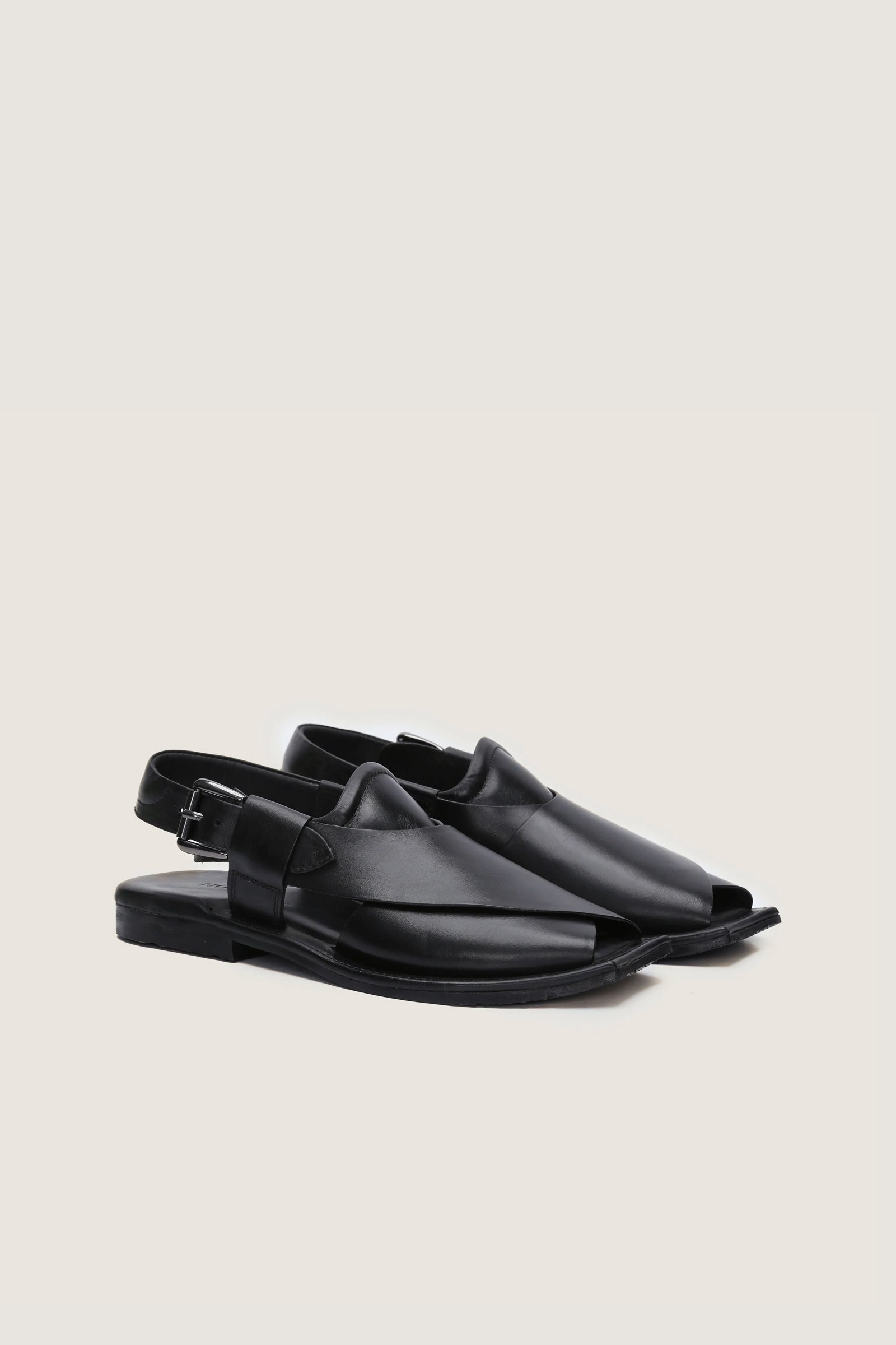 Masti Khan Black Peshawari Chappal