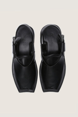 Masti Khan Black Peshawari Chappal