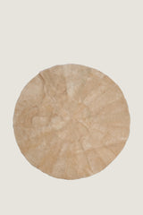 Round Sheep Bliss Leather Fur Rug