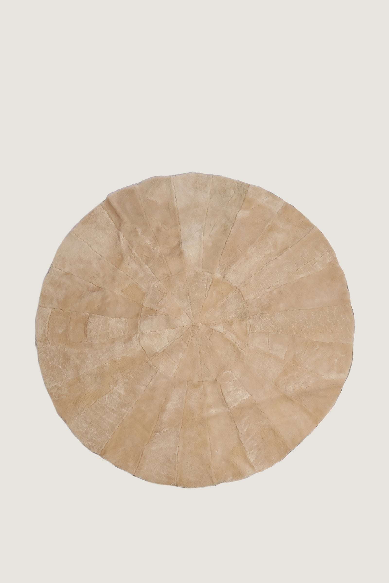 Round Sheep Bliss Leather Fur Rug