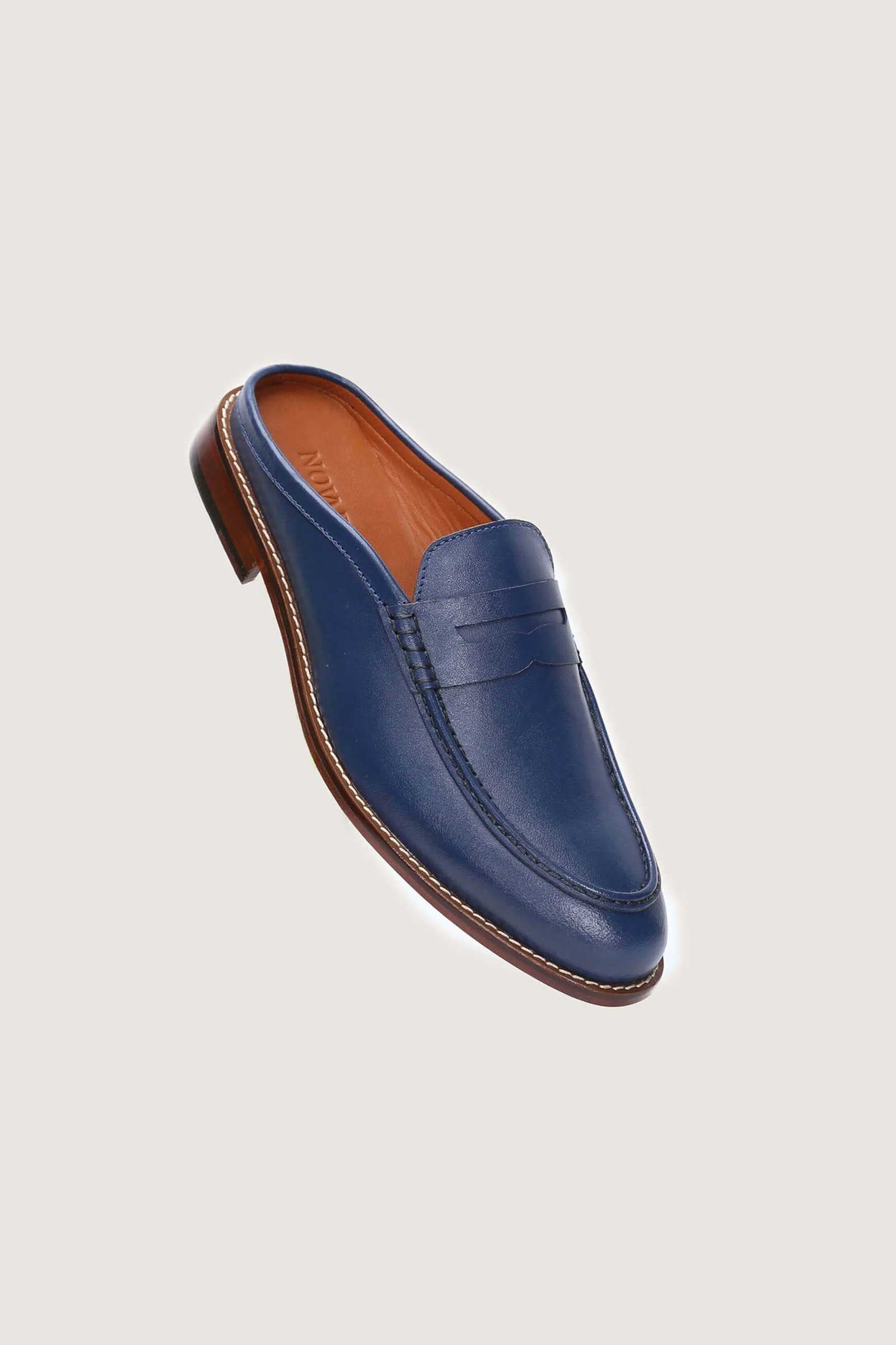 Penny Backless Leather Loafers Novado