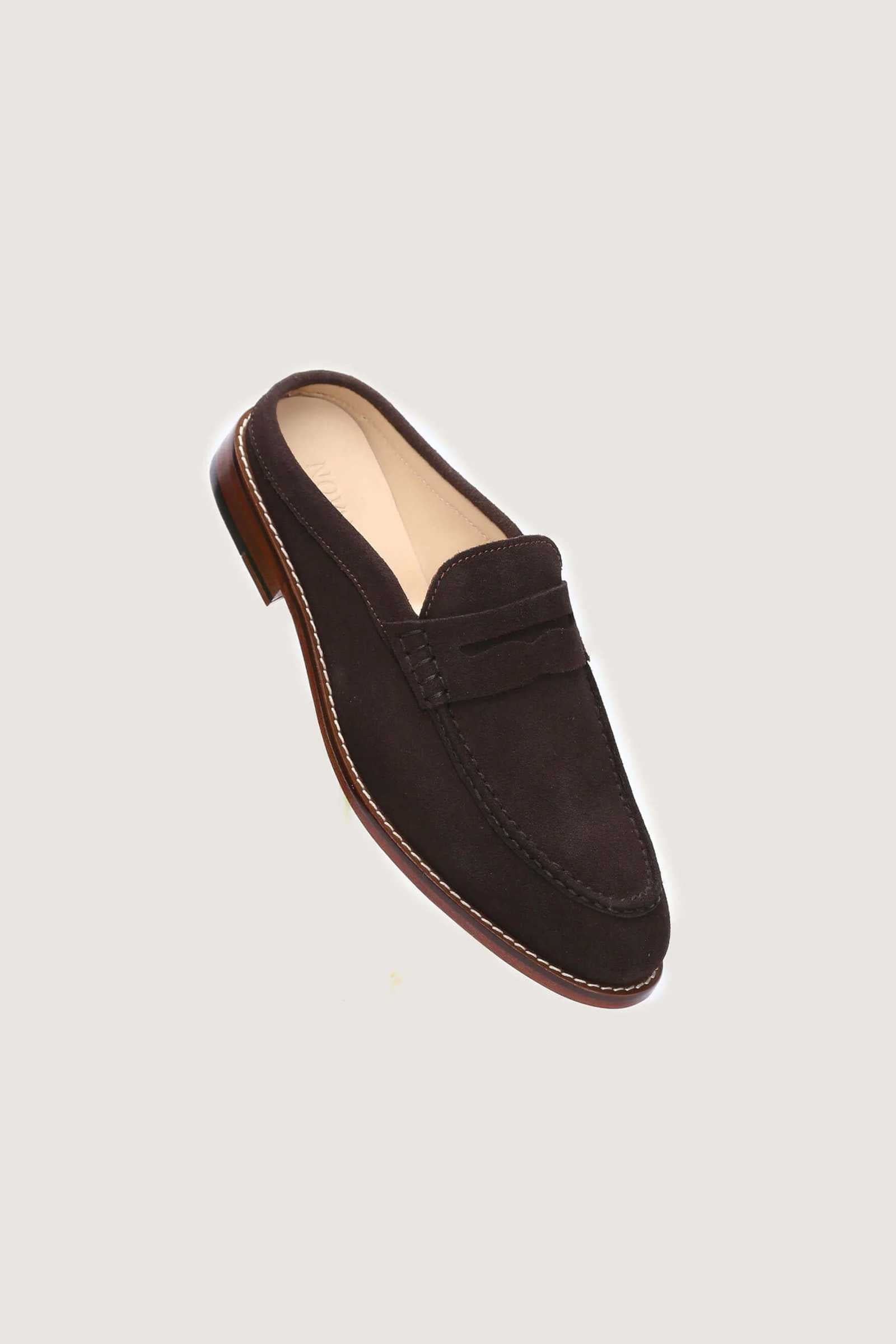 Penny Backless Leather Loafers Novado