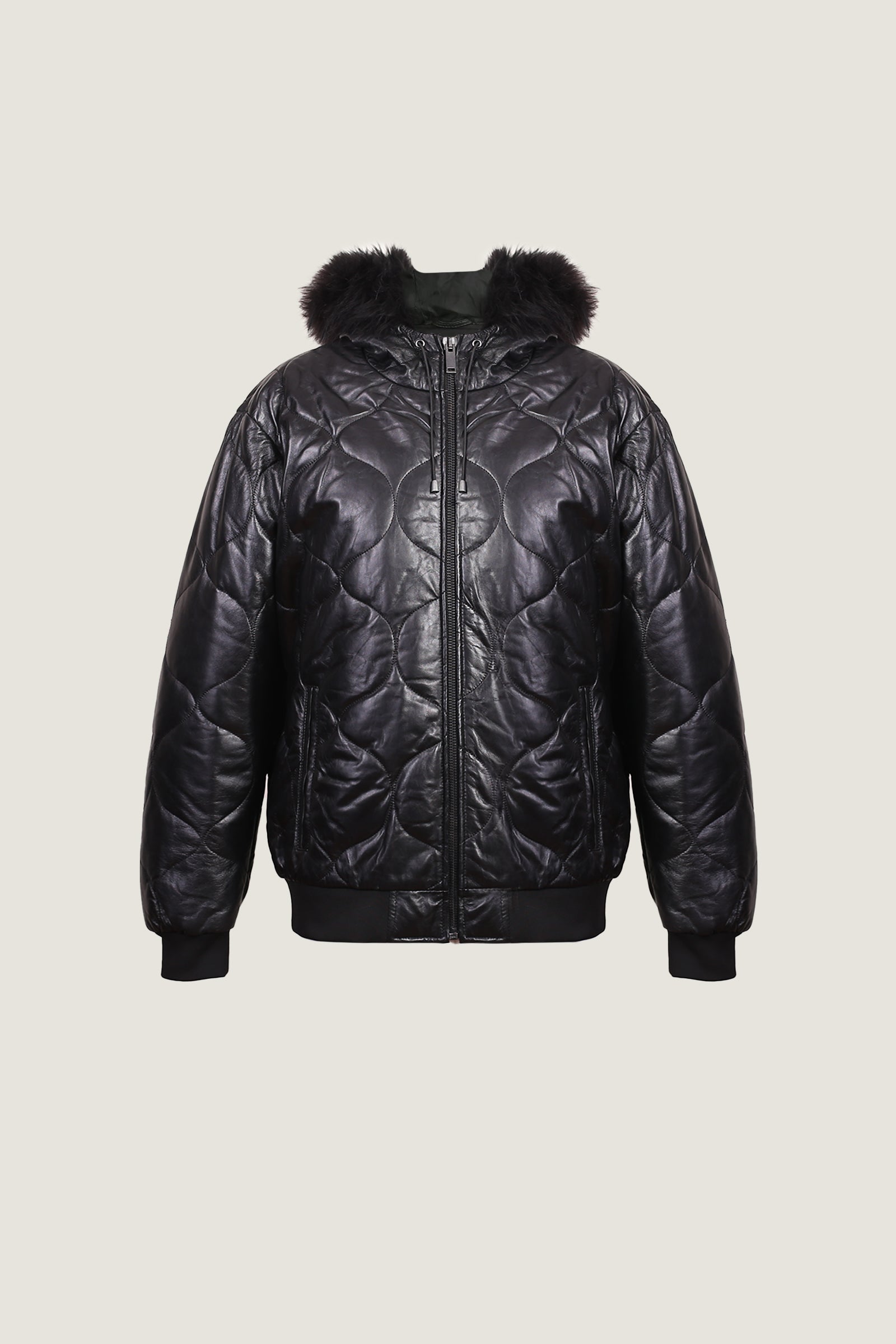 Puffer Leather Jacket | Women