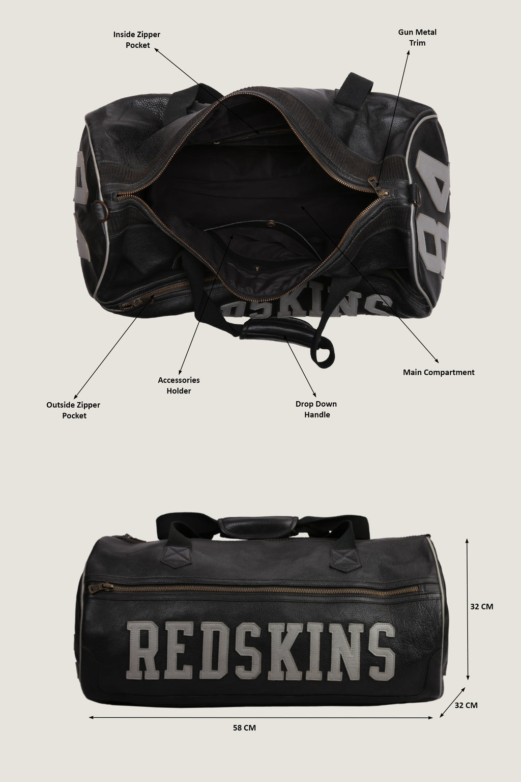 Leather Duffle Bag | Custom Name