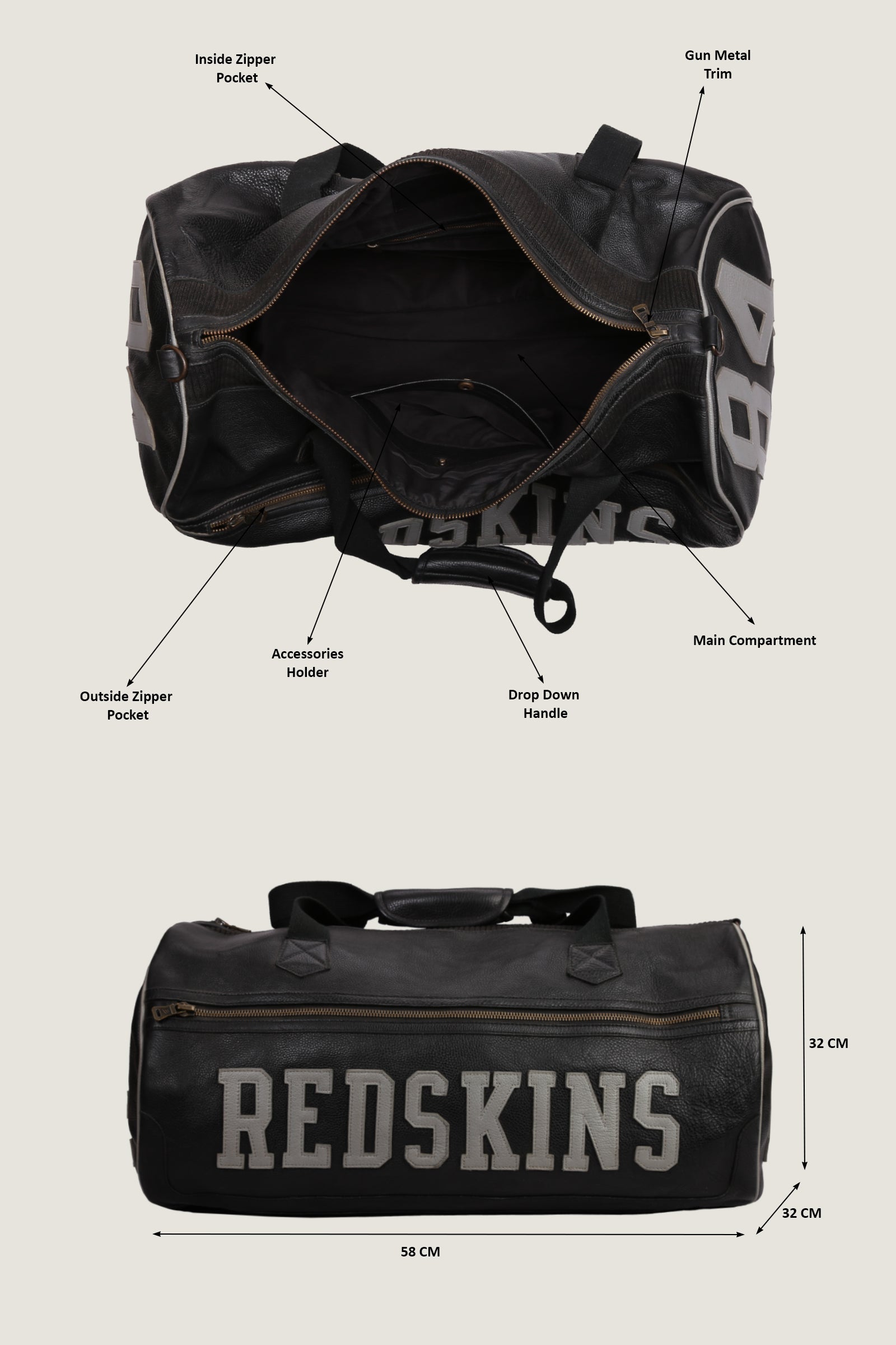 Leather Duffle Bag | Custom Name