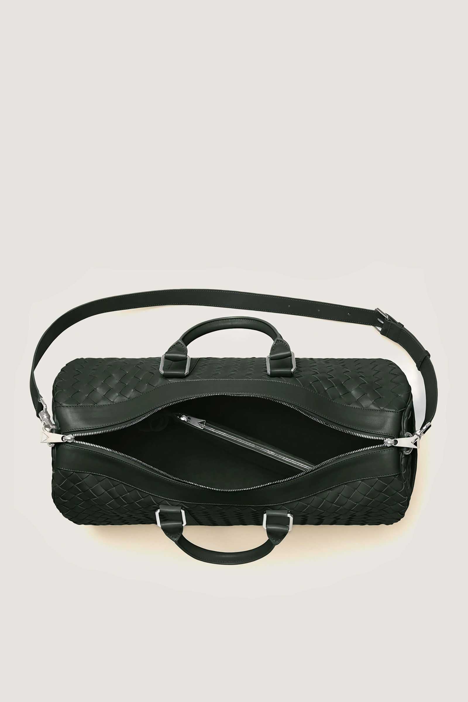 Woven Leather Duffle Bag