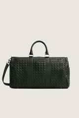 Woven Leather Duffle Bag