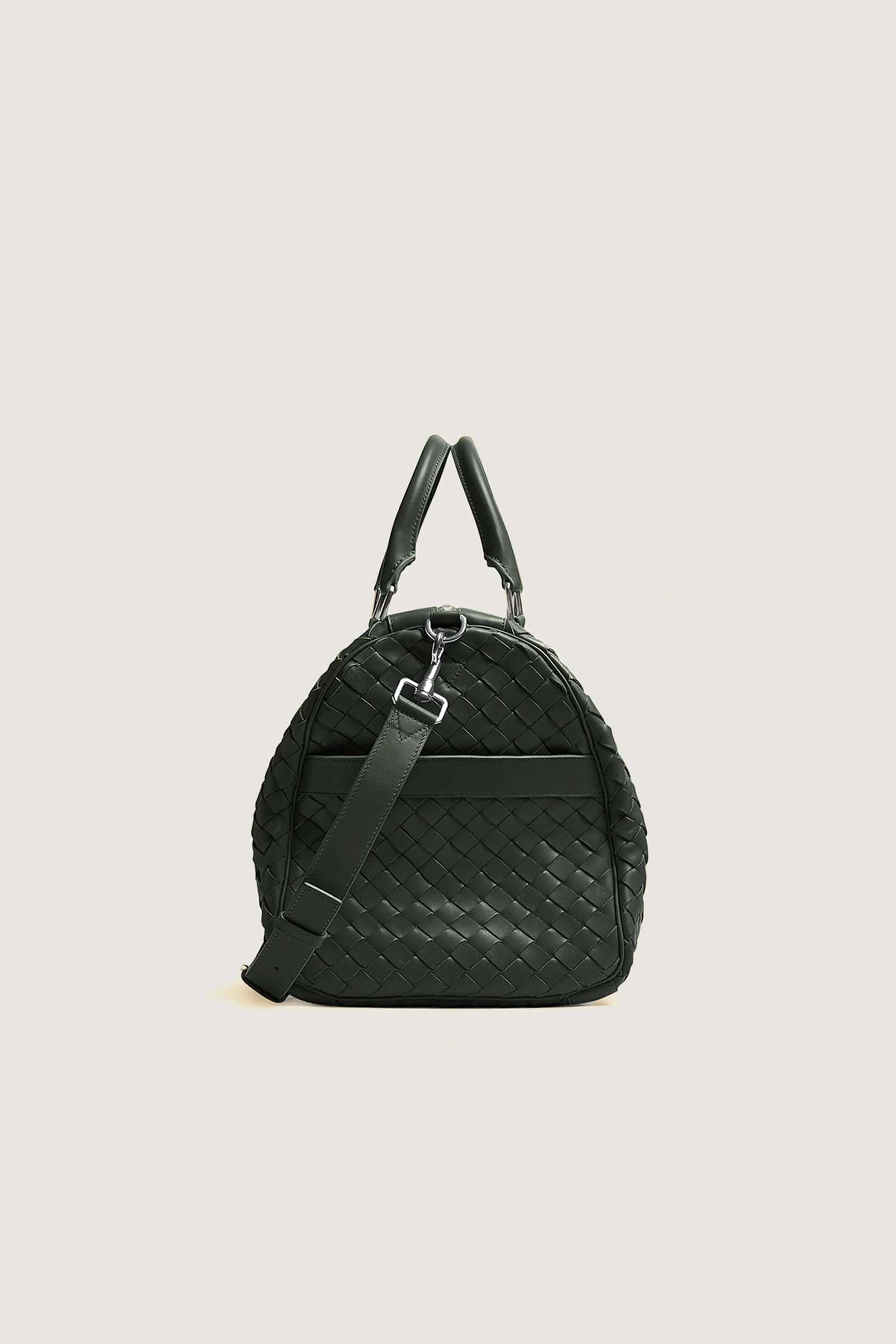 Woven Leather Duffle Bag