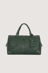 Woven Leather Duffle Bag