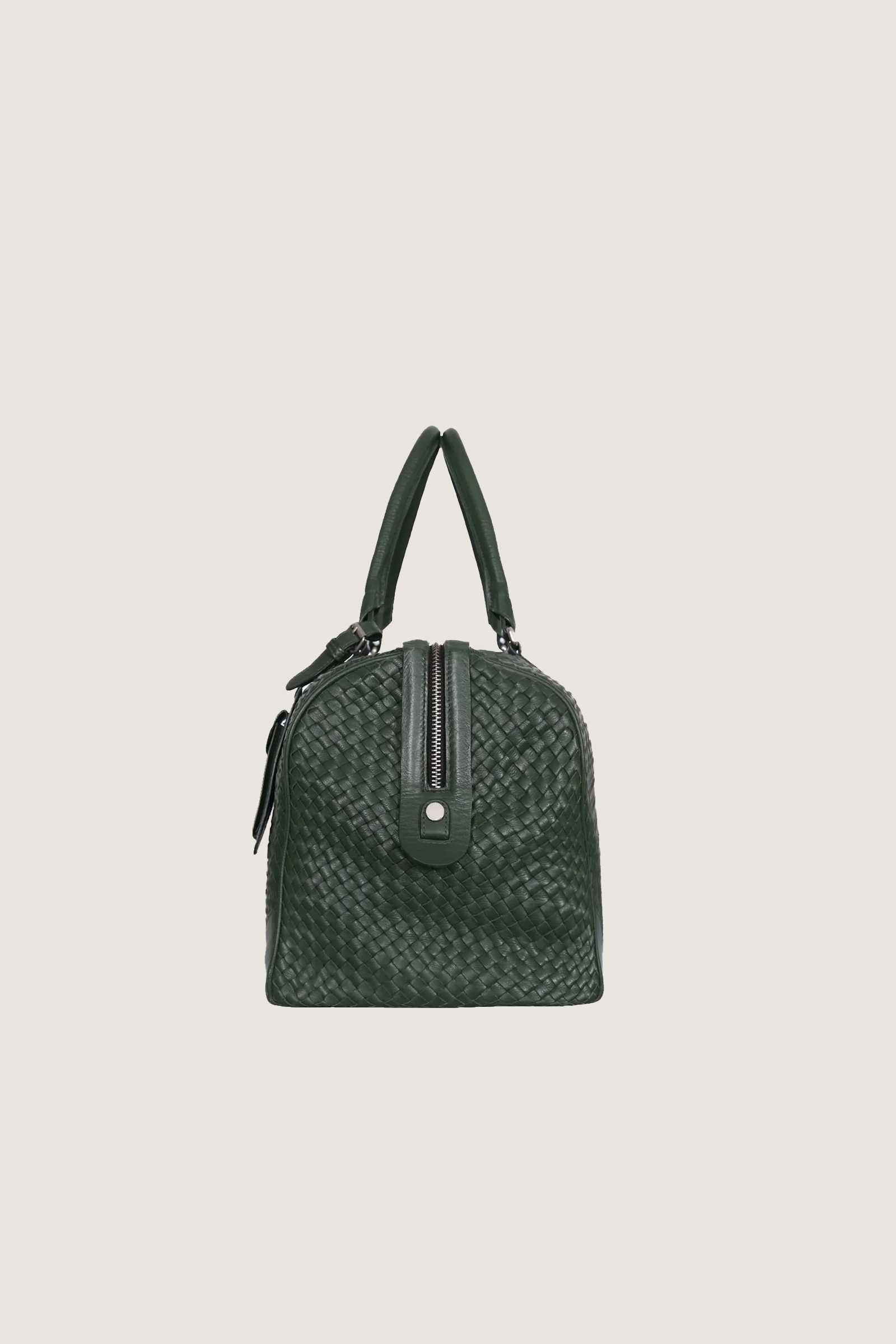 Woven Leather Duffle Bag