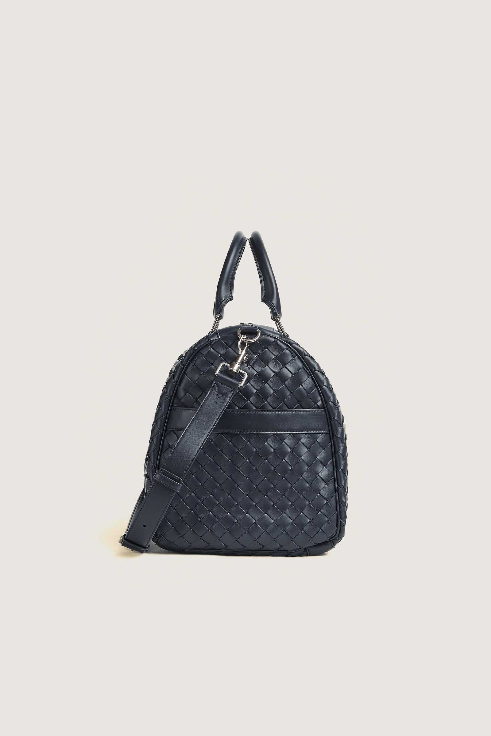 Woven Leather Duffle Bag